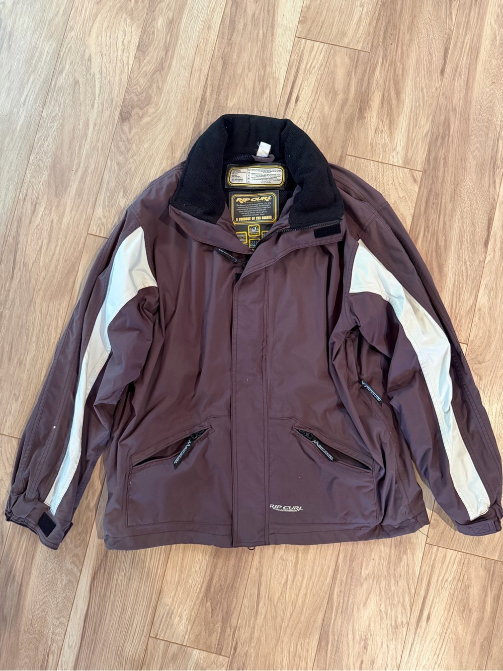 Rip Curl Woman’s  Brown Ski Jacket with White Sleeve Panels
